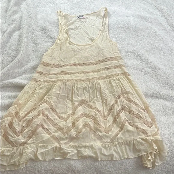 Free People | Intimates & Sleepwear | Free People Cream And Tan Slip Dress  | Poshmark